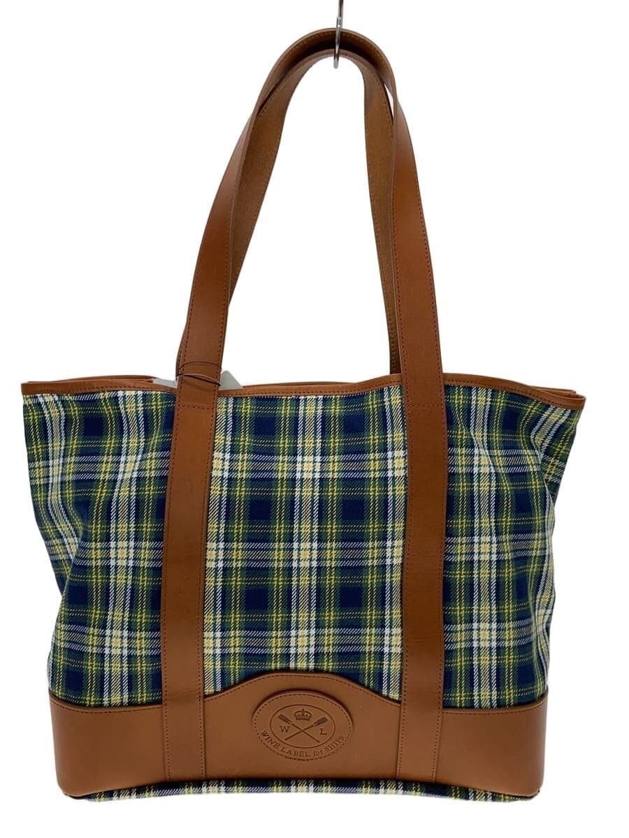SHIPS tote bag -- GRN check 118-43-3603-6500