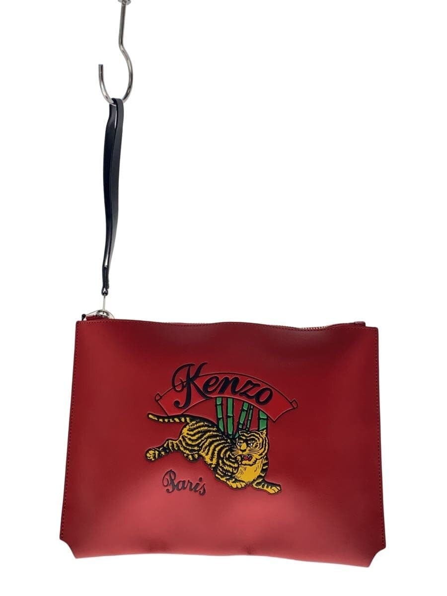 KENZO clutch bag leather RED