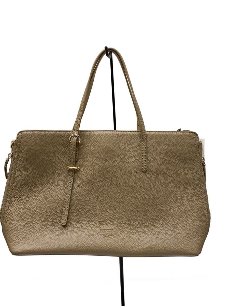 BARCOS Handbag Leather BEG Solid