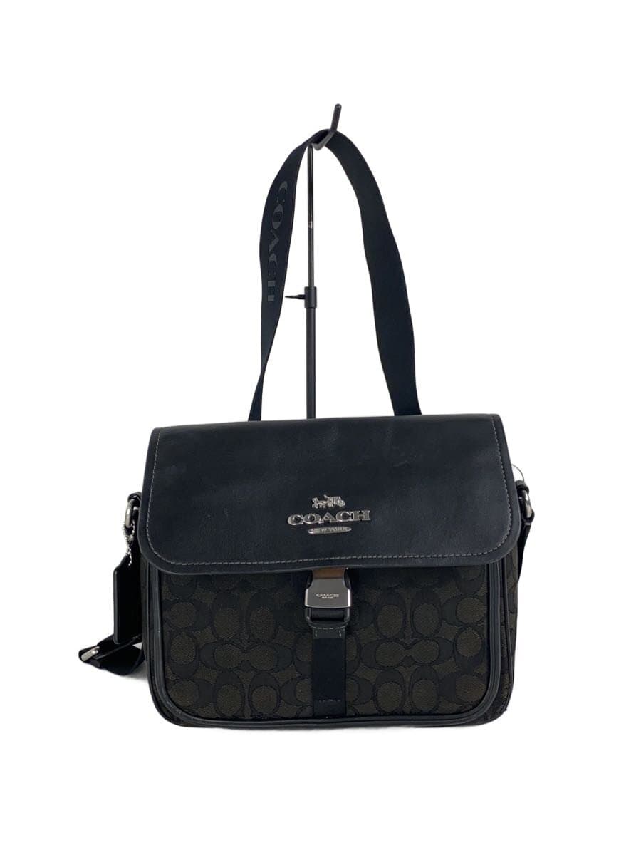 COACH Pace Messenger Bag Signature Jacquard Canvas Black CT818