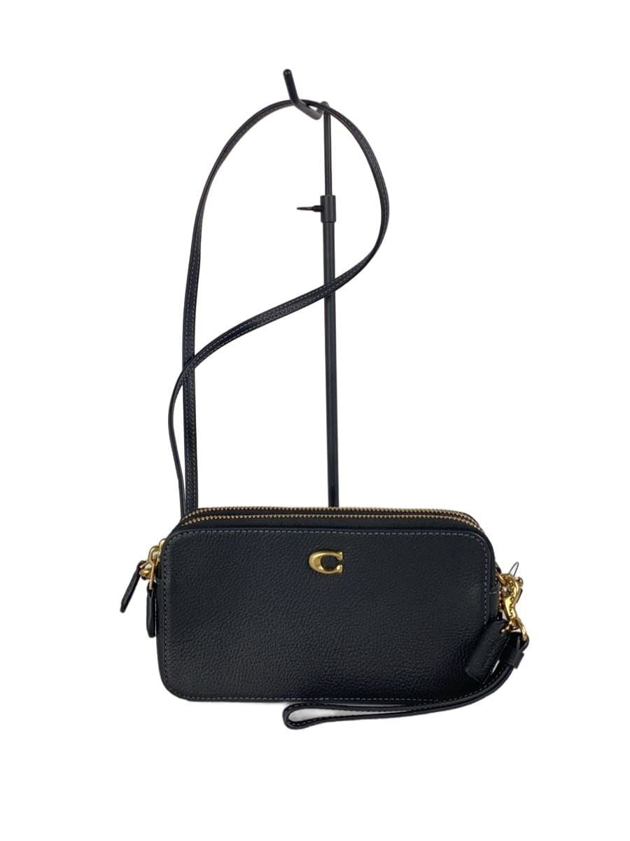 COACH Shoulder Bag Leather Black CH819