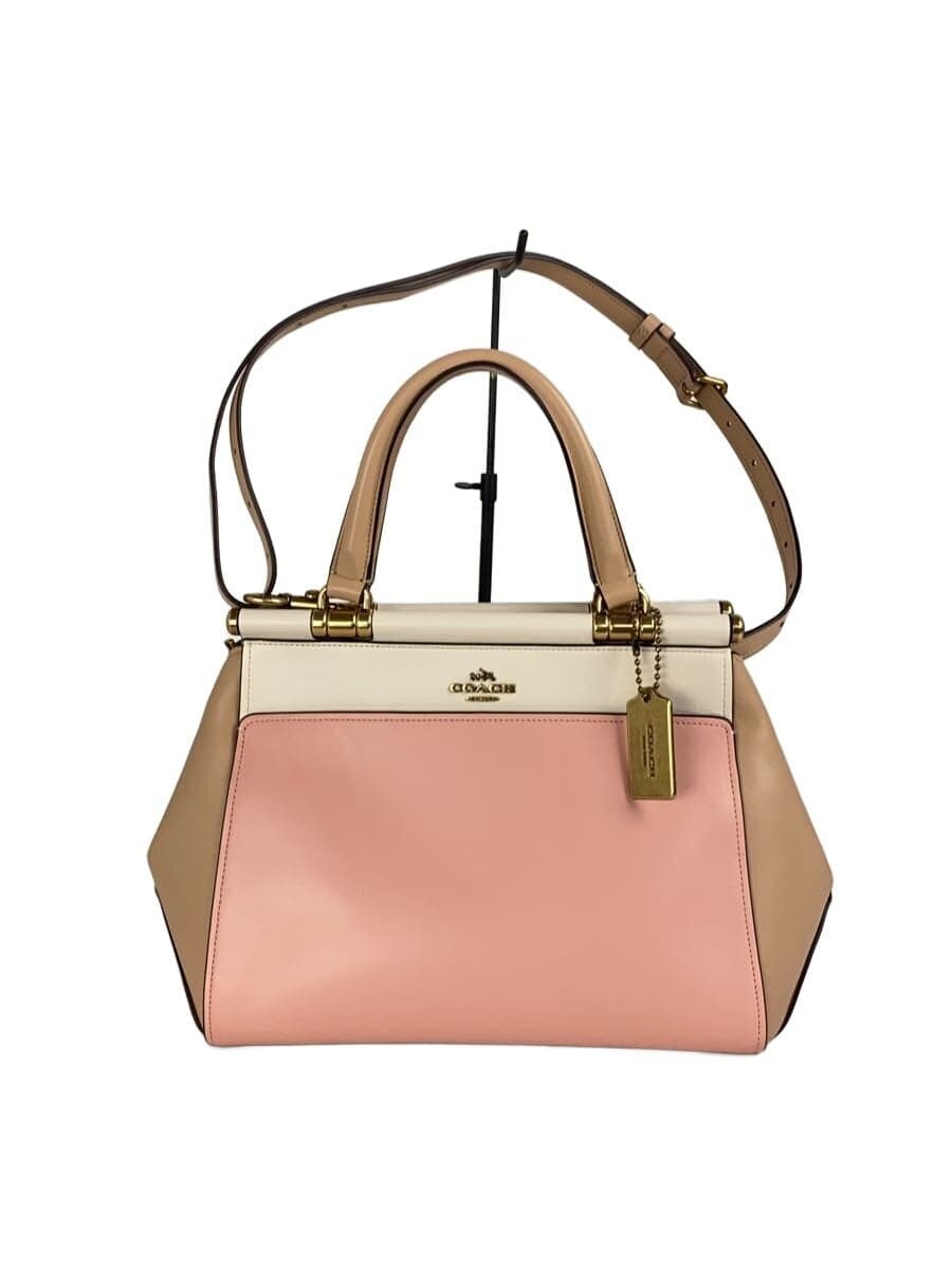 COACH2-Way Handbag Leather Pink 26831