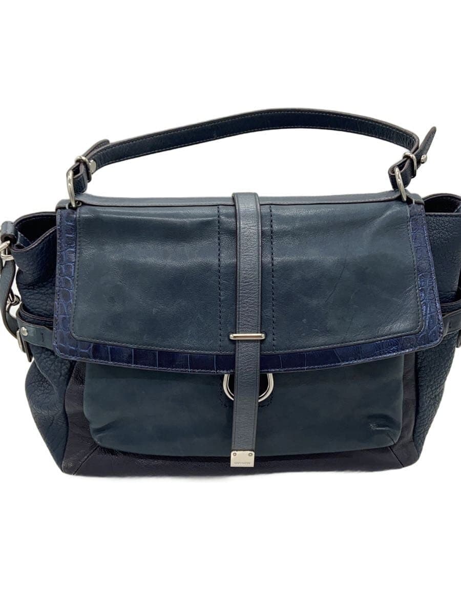 COACH Shoulder Bag Leather NVY 18664