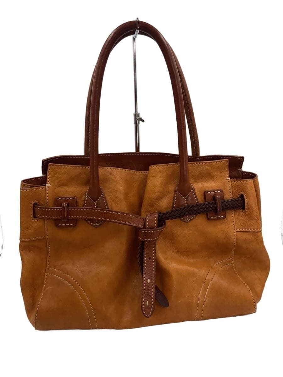 GENTEN handbag leather BRW plain