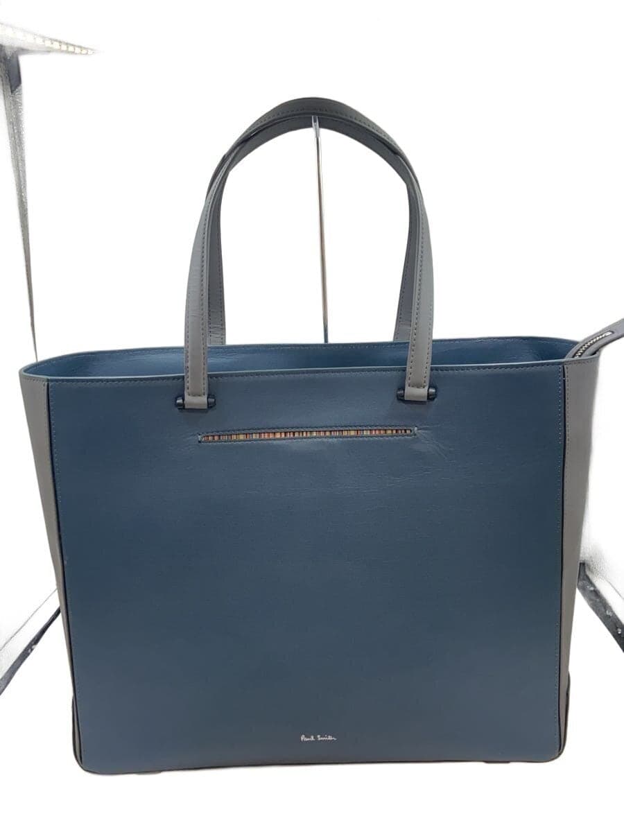 Paul Smith tote bag leather blue APS692