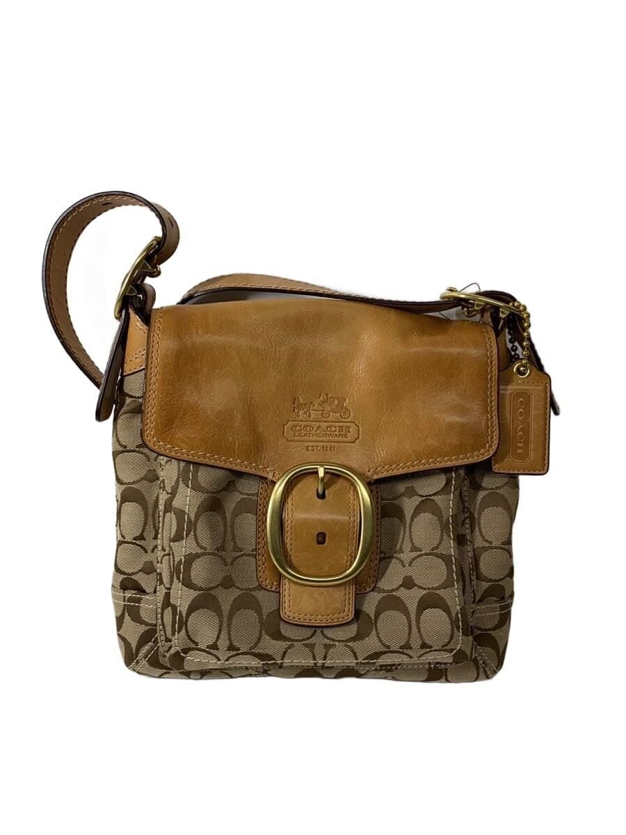 COACH Shoulder Bag_Signature Canvas BEG 12392