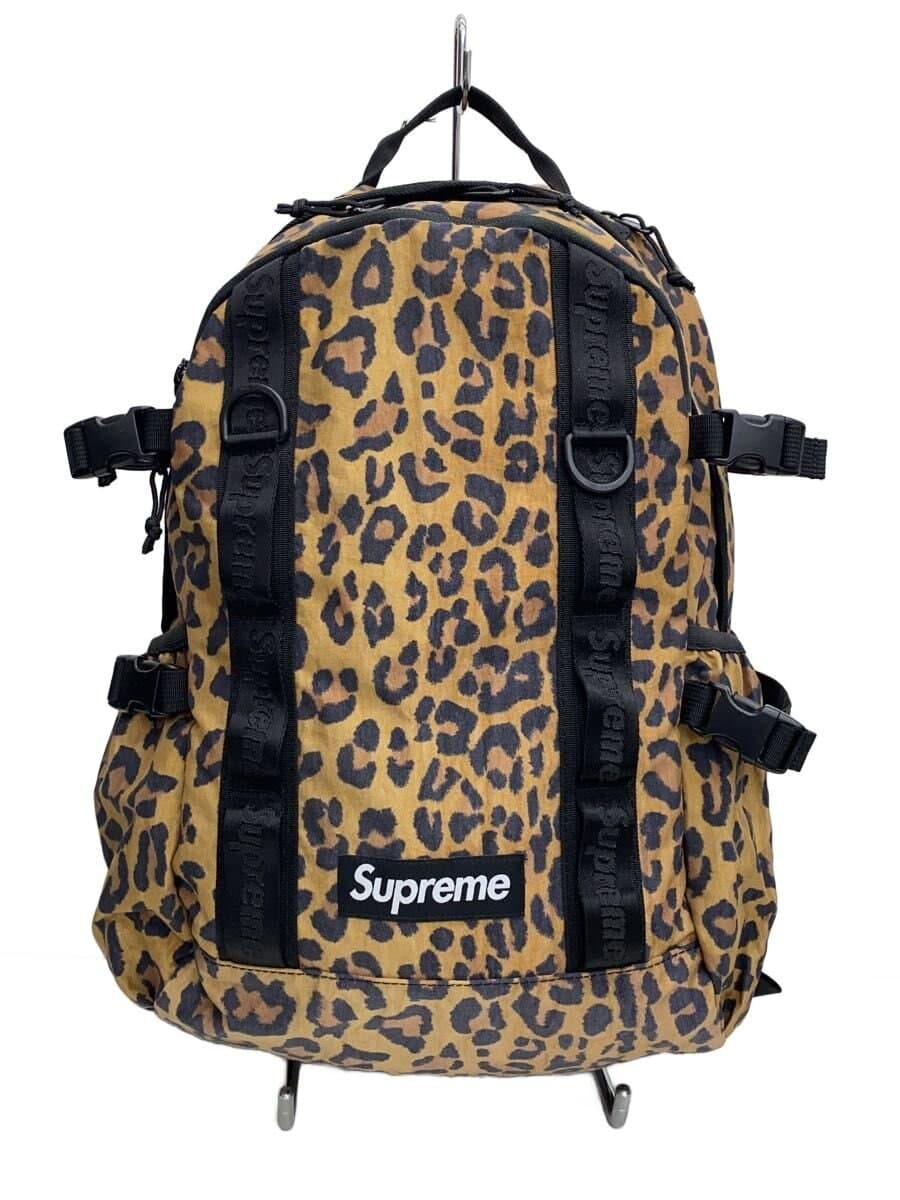 Supreme20AW Backpack Leopard Backpack Nylon BEG Animal