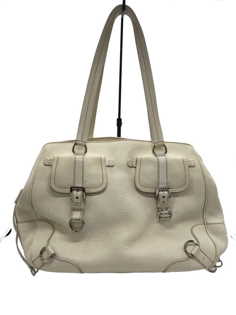 PRADA Bag Leather WHT Solid