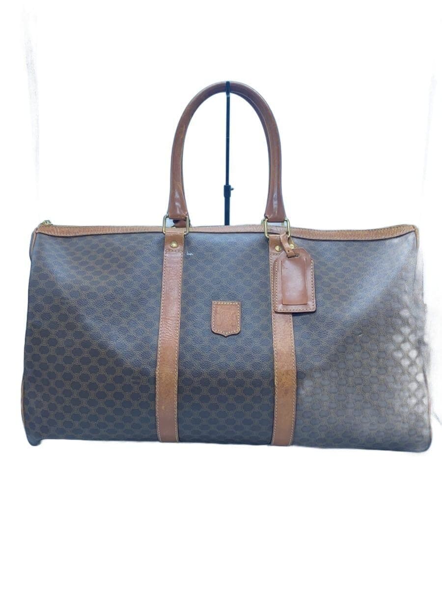 CELINE Boston Bag Leather BRW All-over Print