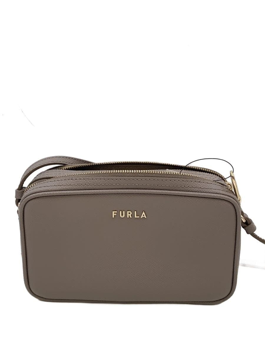 FURLA tote bag leather blue solid color