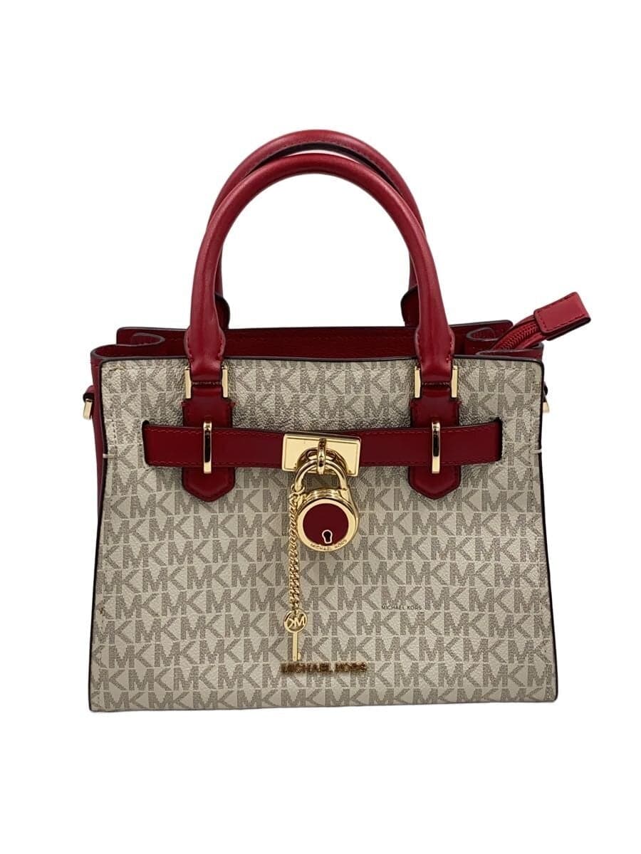 MICHAEL KORSHAMILTNM SMALL LOGO SATCHEL Handbag -- BEG All-over pattern 35F1GHMS