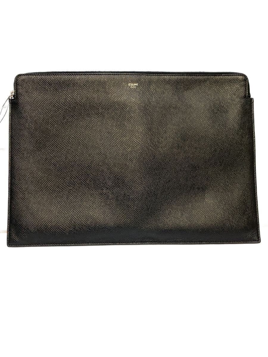 CELINE Second Bag Leather BLK Solid S-FG-4168