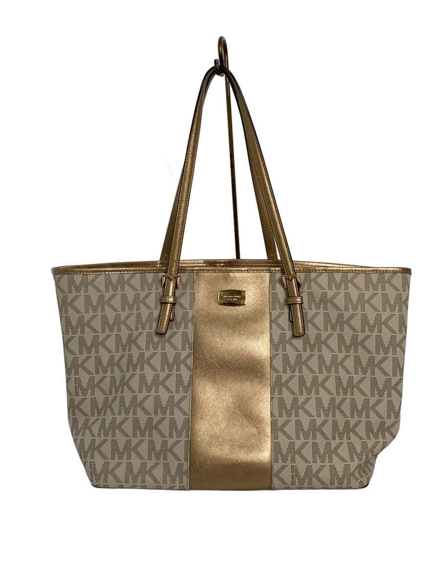 MICHAEL KORS Tote Bag Leather BEG All-over Print 35H6MM0T2B