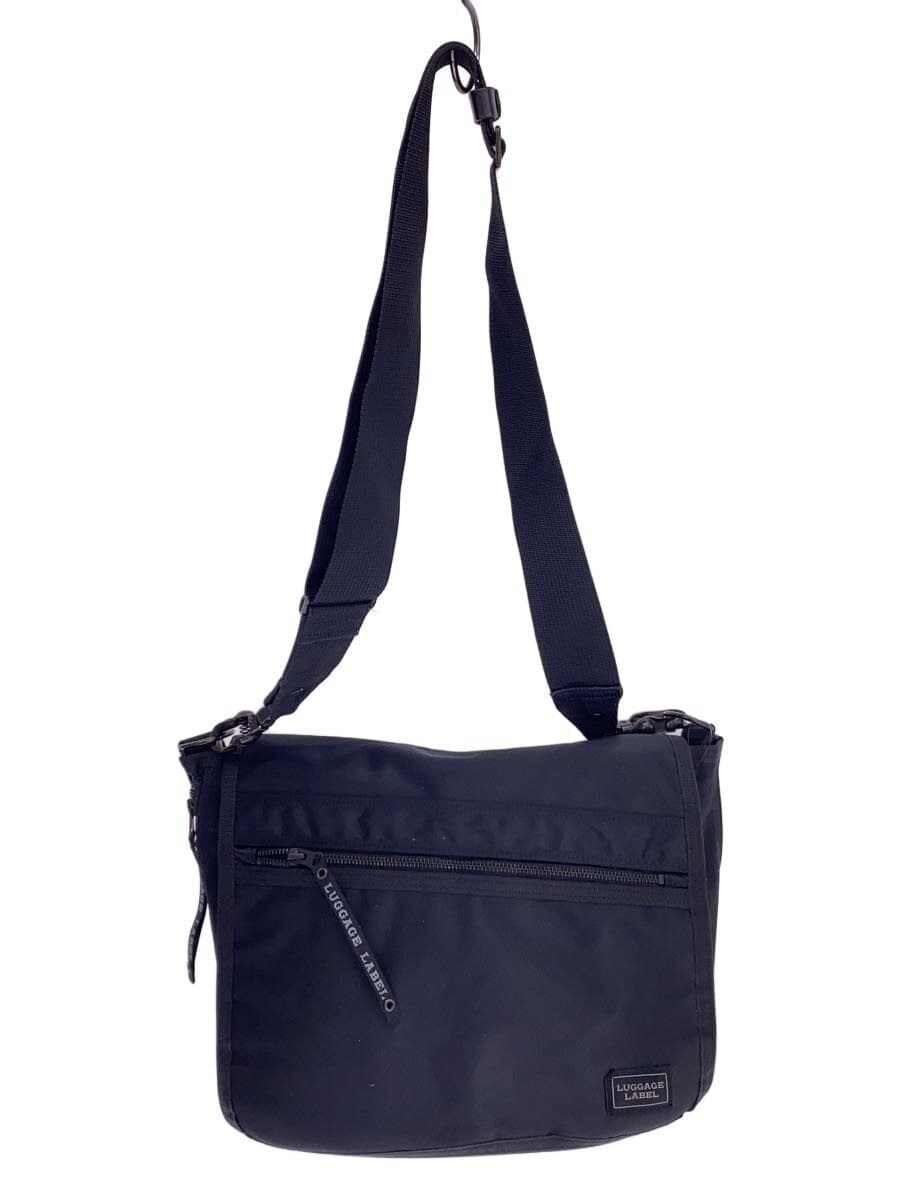 LUGGAGE LABEL Nylon Flap Shoulder Bag Nylon BLK