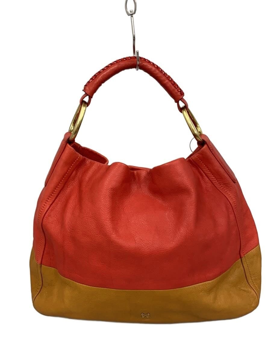 SAZABY Tote Bag Leather RED Solid One Handle