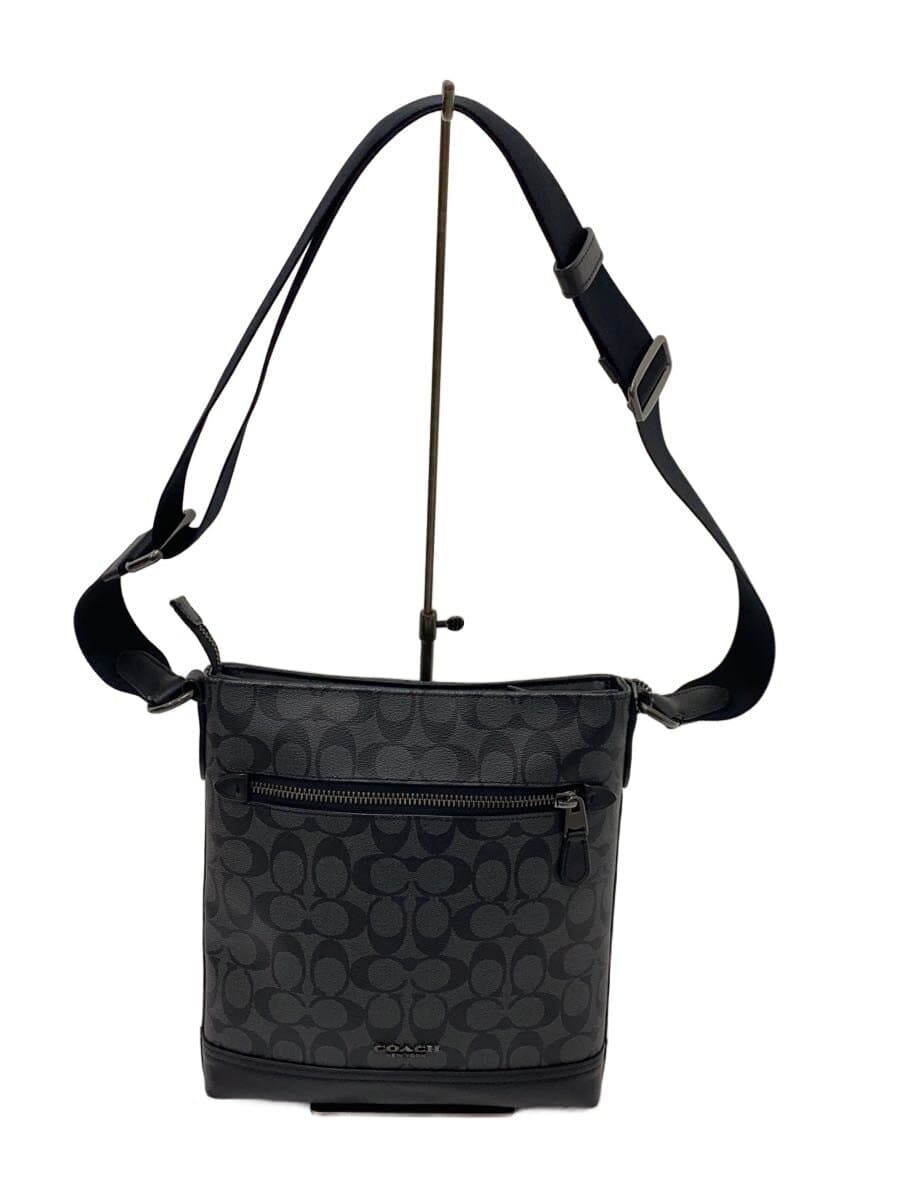 COACH Shoulder Bag Leather GRY All-over Pattern F79053