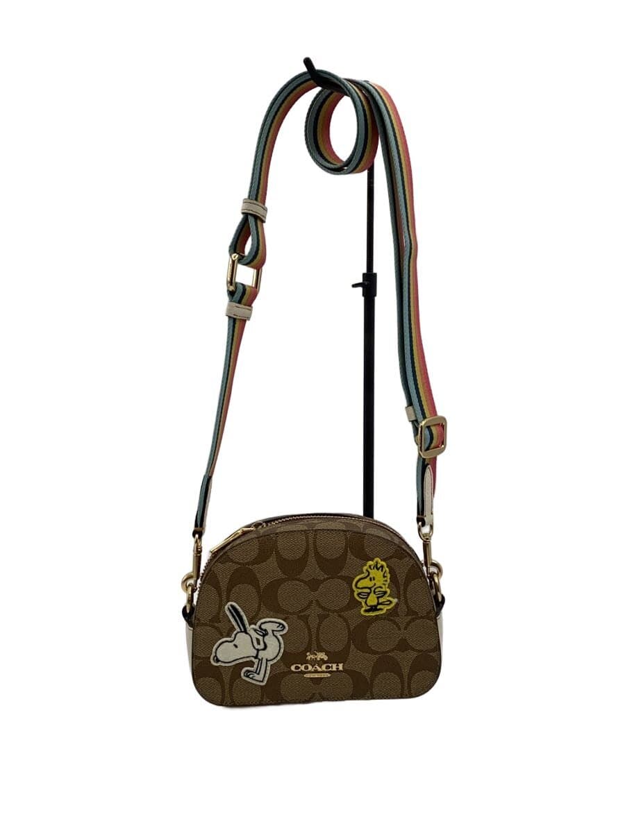 COACH Shoulder Bag Leather WHT D2177