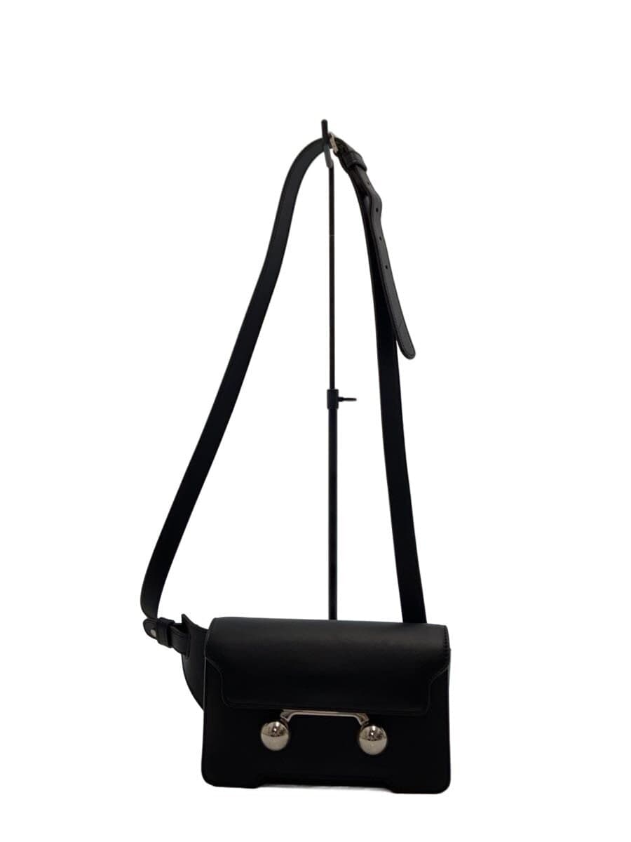MARNI Trunkaroo Leather Crossbody Bag Shoulder Bag Leather BLK MUMQ0022U0