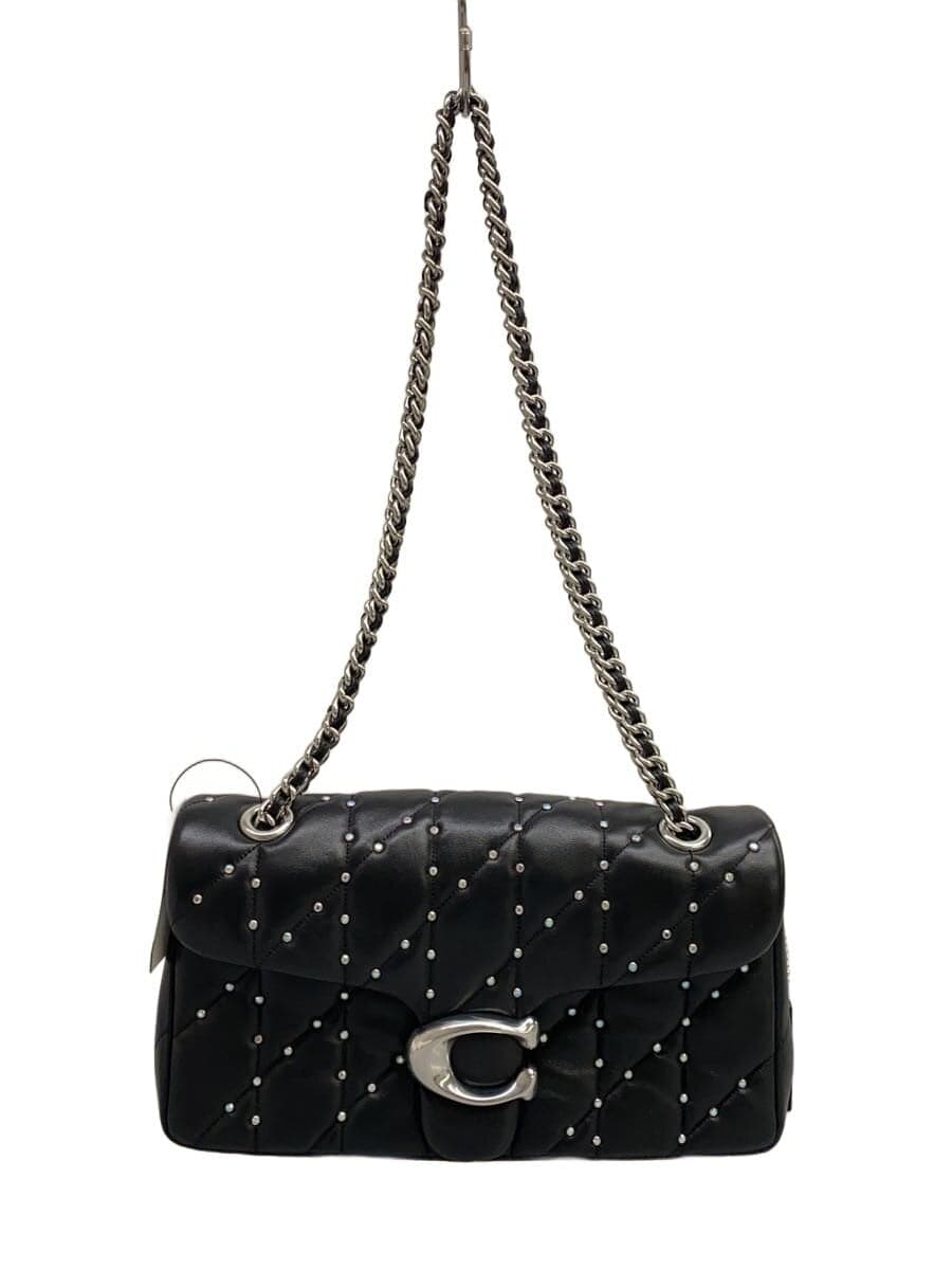 COACH Tabby Shoulder Bag 26 Pillow Quilted and Crystal Rivet BLK CY812