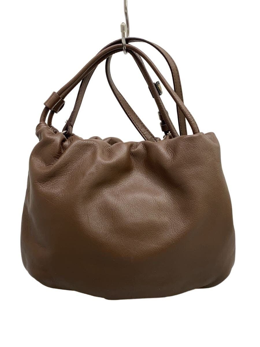 russet Leather Drawstring 4WAY Shoulder Bag Leather BRW