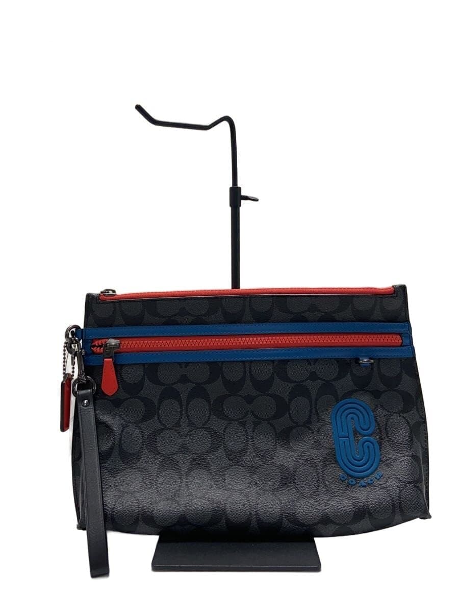 COACH Shoulder Bag PVC Gray All-Over Print C2080-1220