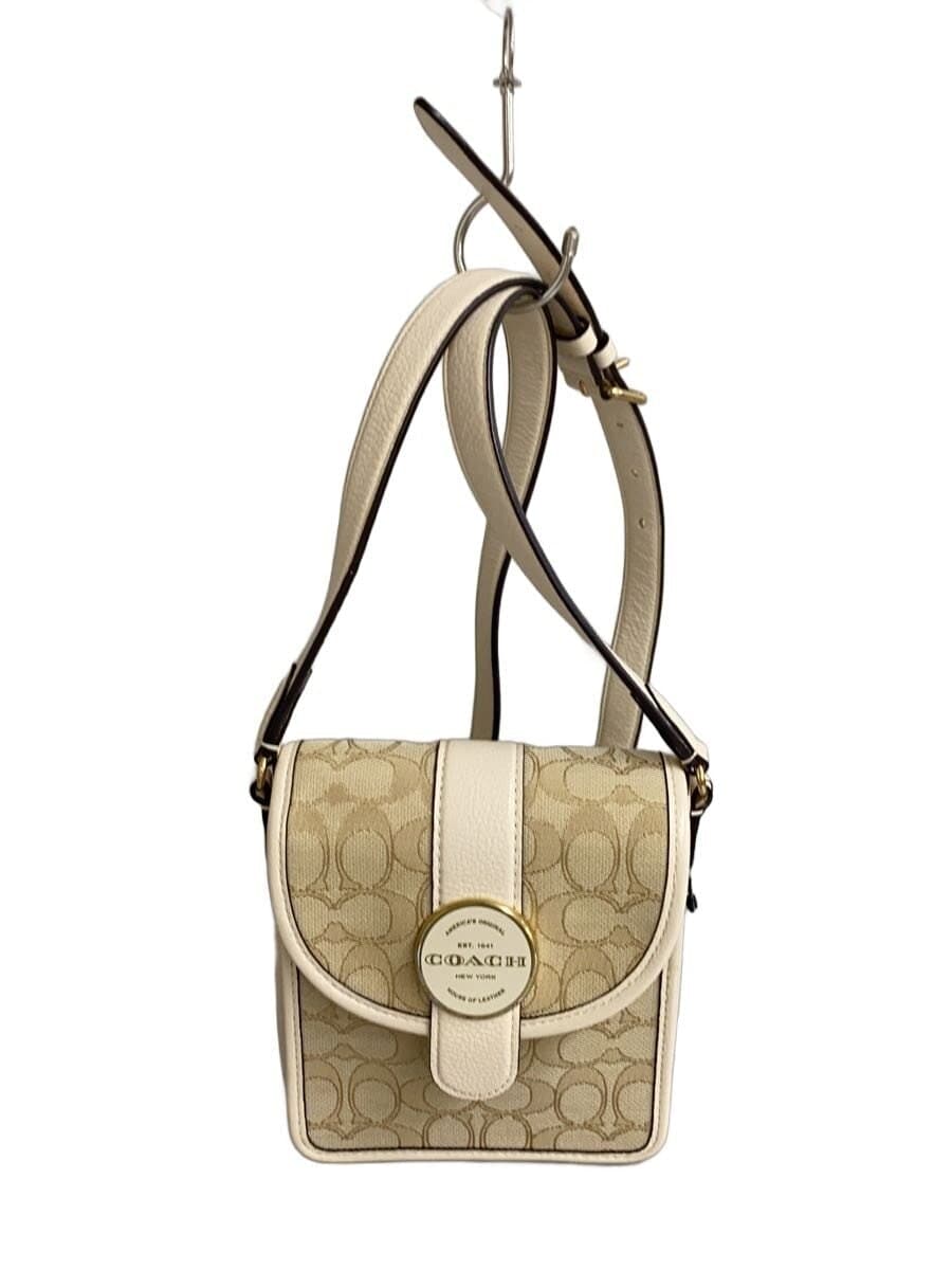 COACH Shoulder Bag Canvas BEG All-over Pattern cb321