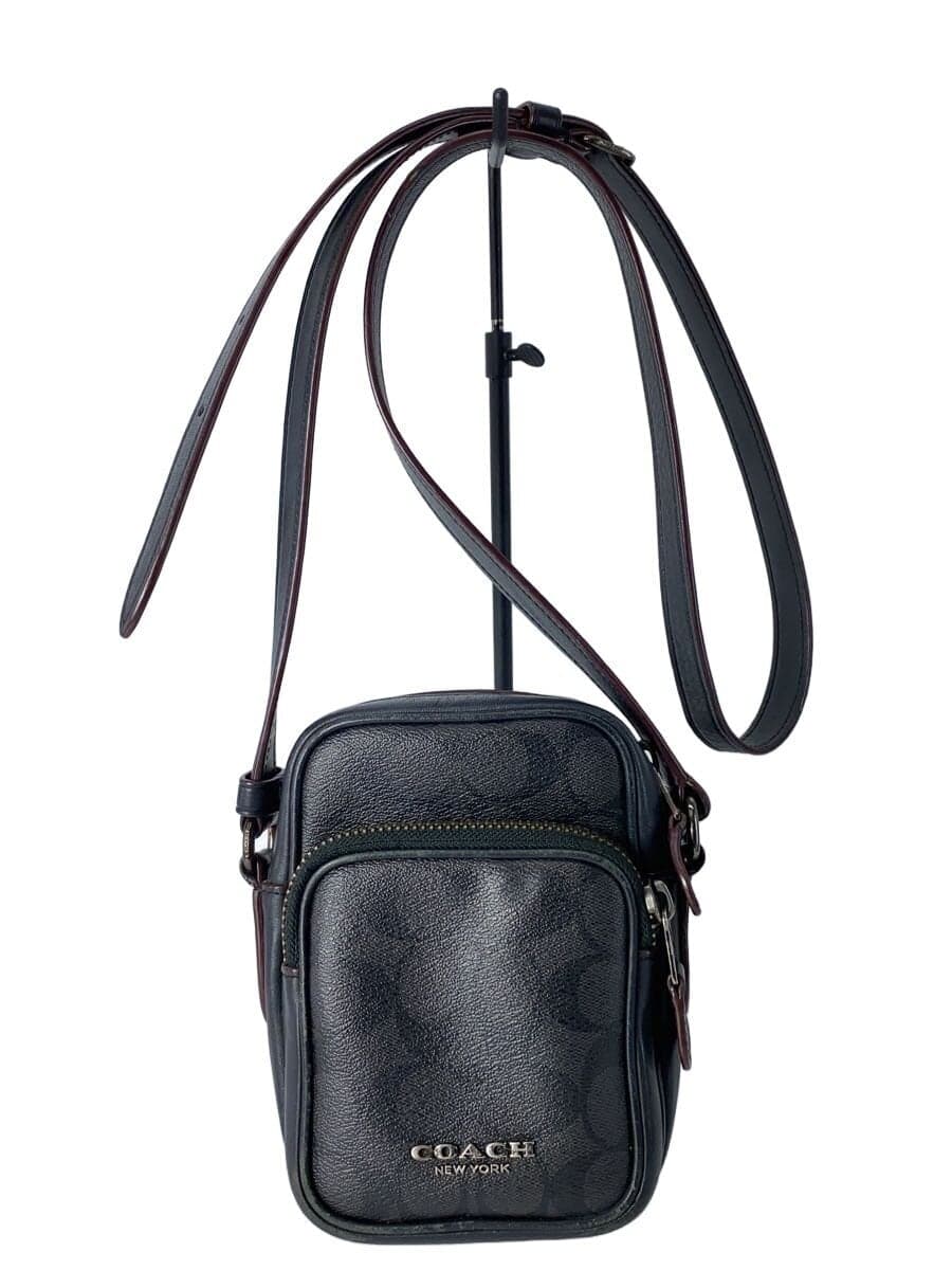 COACH Shoulder Bag PVC BLK All Over Pattern