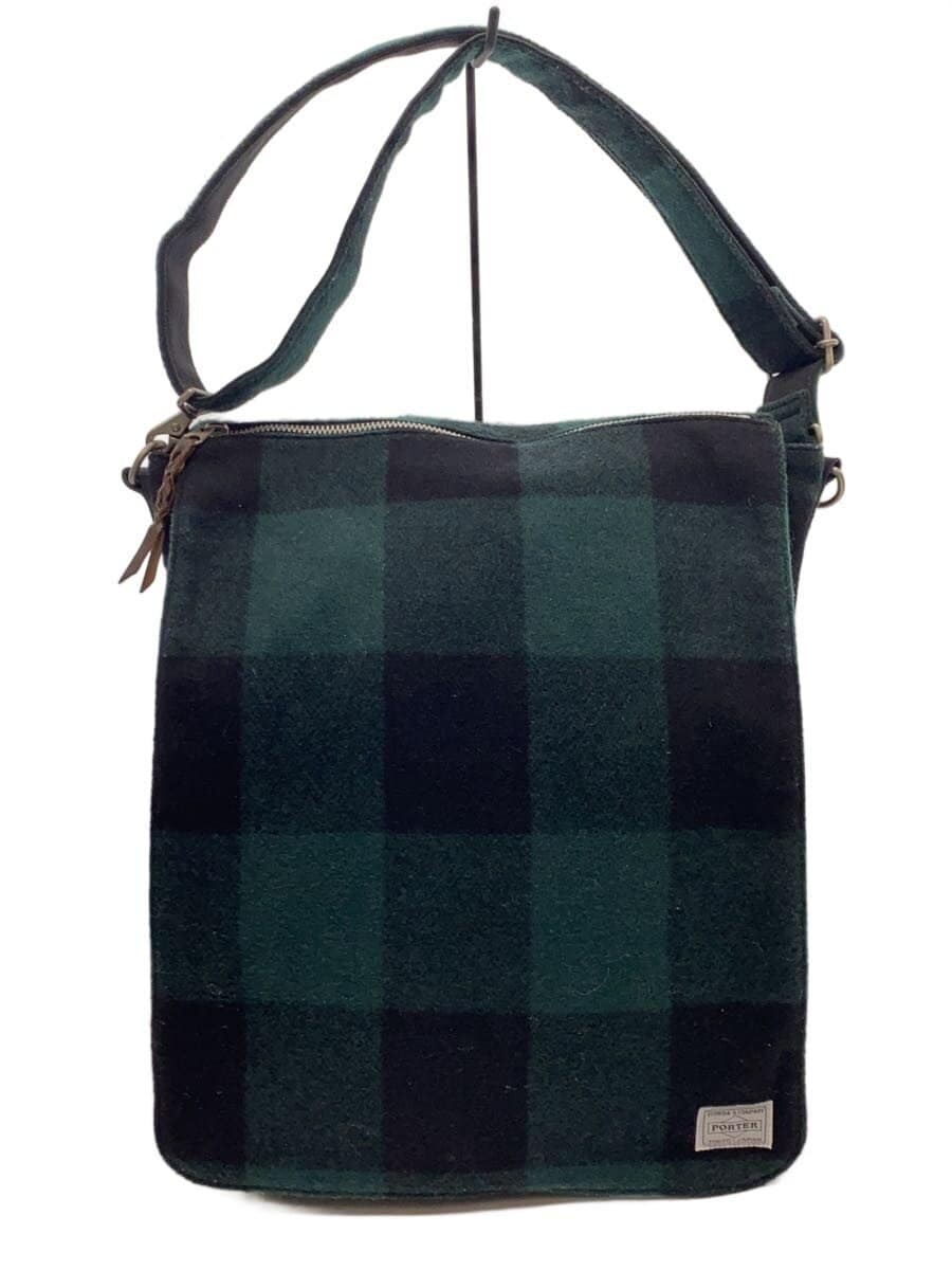 PORTER shoulder bag cotton GRN check