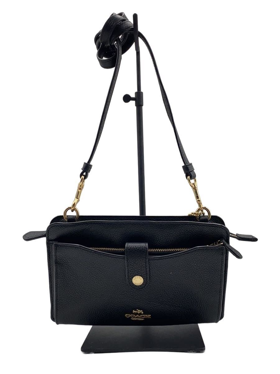COACH Shoulder Bag Leather BLK Solid 53529