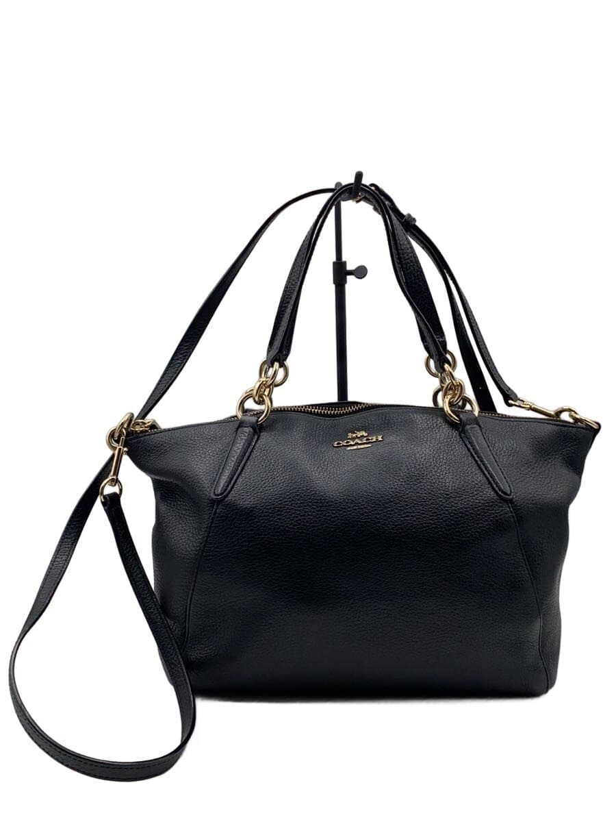 COACH Shoulder Bag Leather Black Solid Color F28993