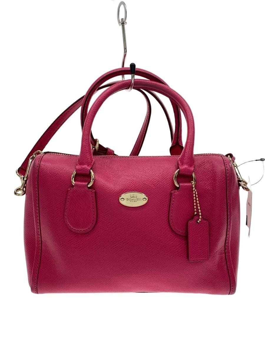 COACH Shoulder Bag Leather Pink