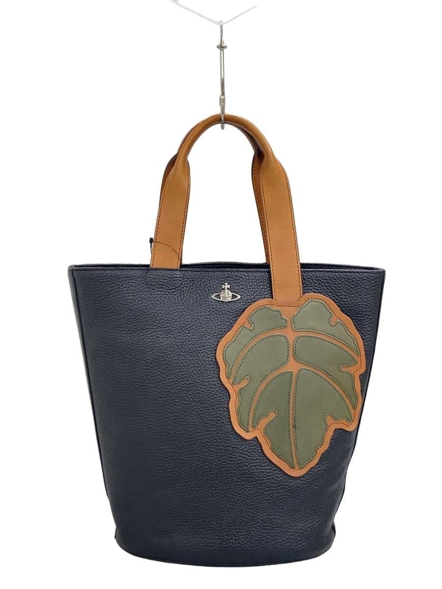 Vivienne Westwood Leaf Orb Tote Bag Leather Black