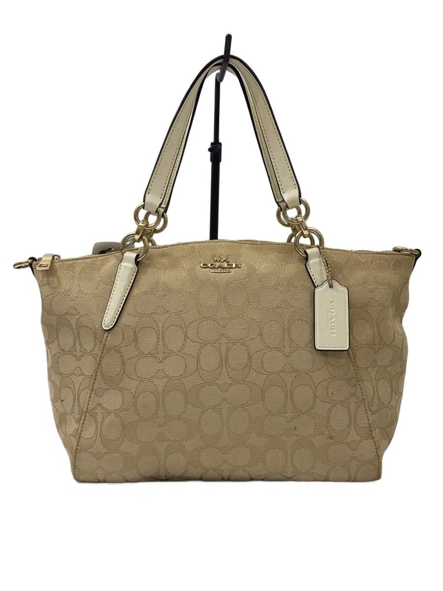 COACH Small Kelsey Satchel_Signature_Black Leather BEG