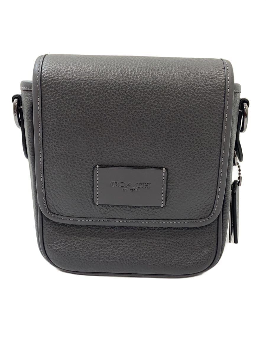 COACH Shoulder Bag Leather Gray CO914