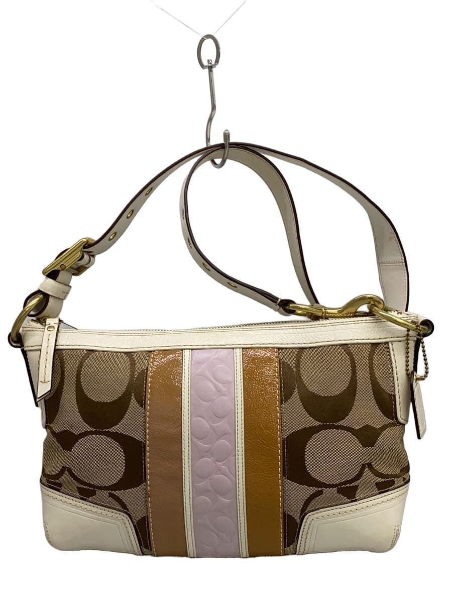 COACH Shoulder Bag_Hamptons_Embossed Signature_White Leather -- CML F11617