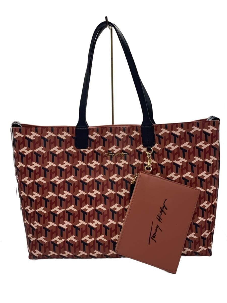 TOMMY HILFIGER tote bag leather multicolor all-over pattern