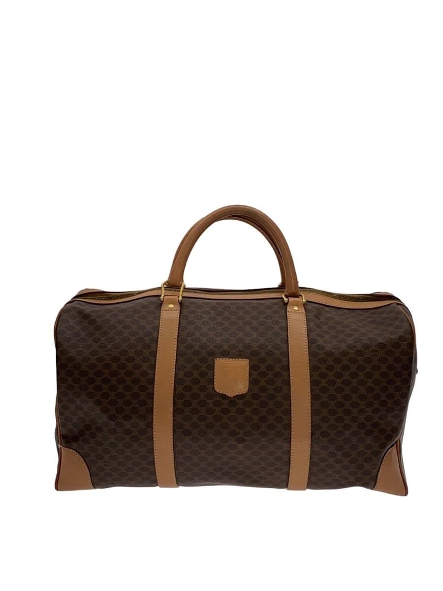 CELINE Boston Bag Macadam Pattern Leather BRW