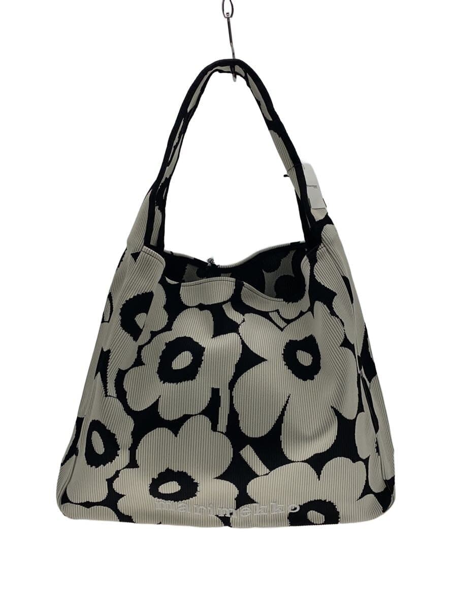 Marimekko knitted bag large Unikko Polyester BLK Floral pattern