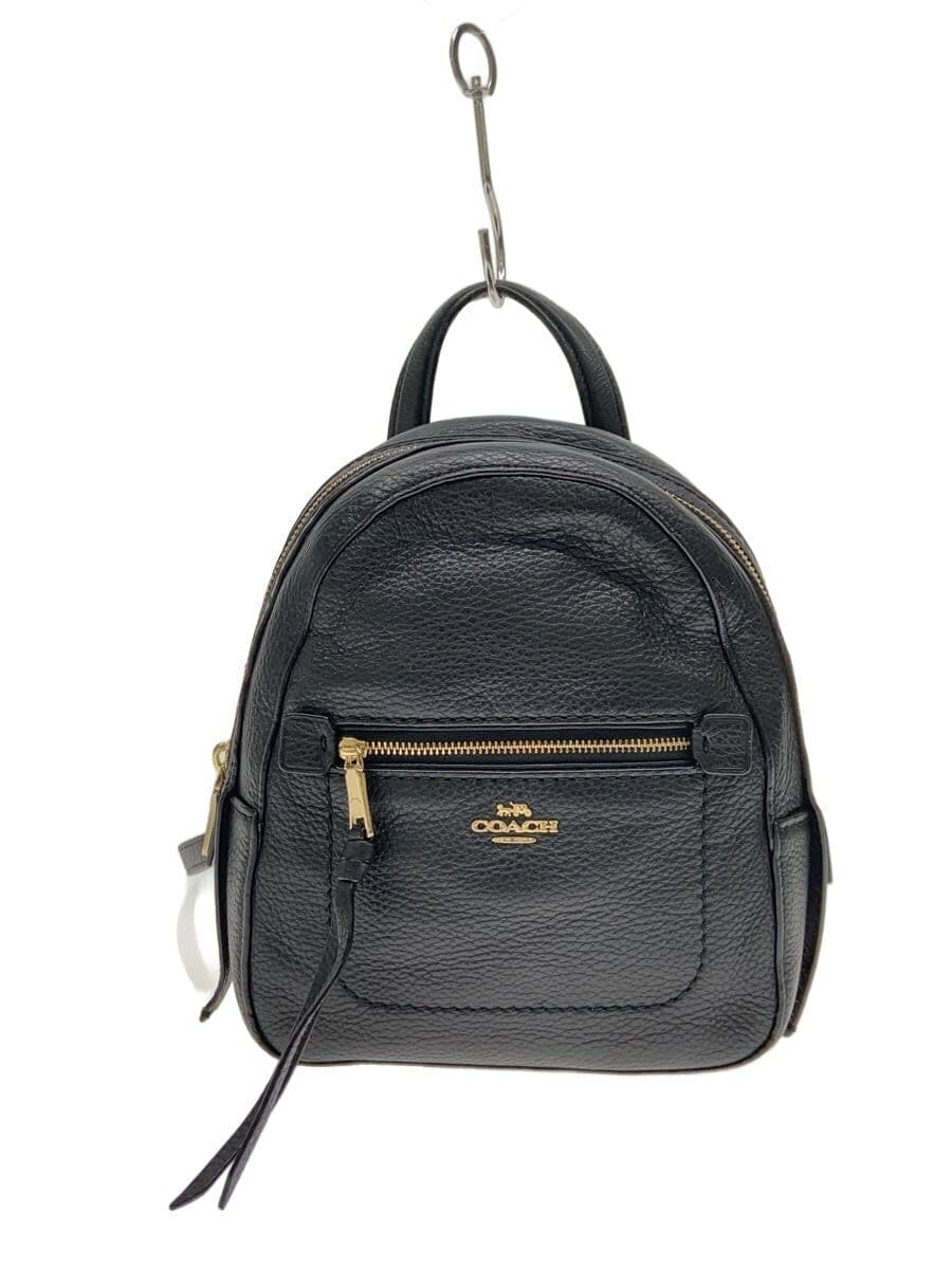 COACH Backpack Leather Black Solid F30530