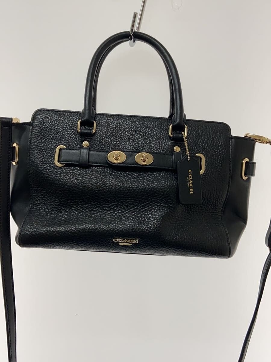 COACH Handbag Leather BLK Animal F55665