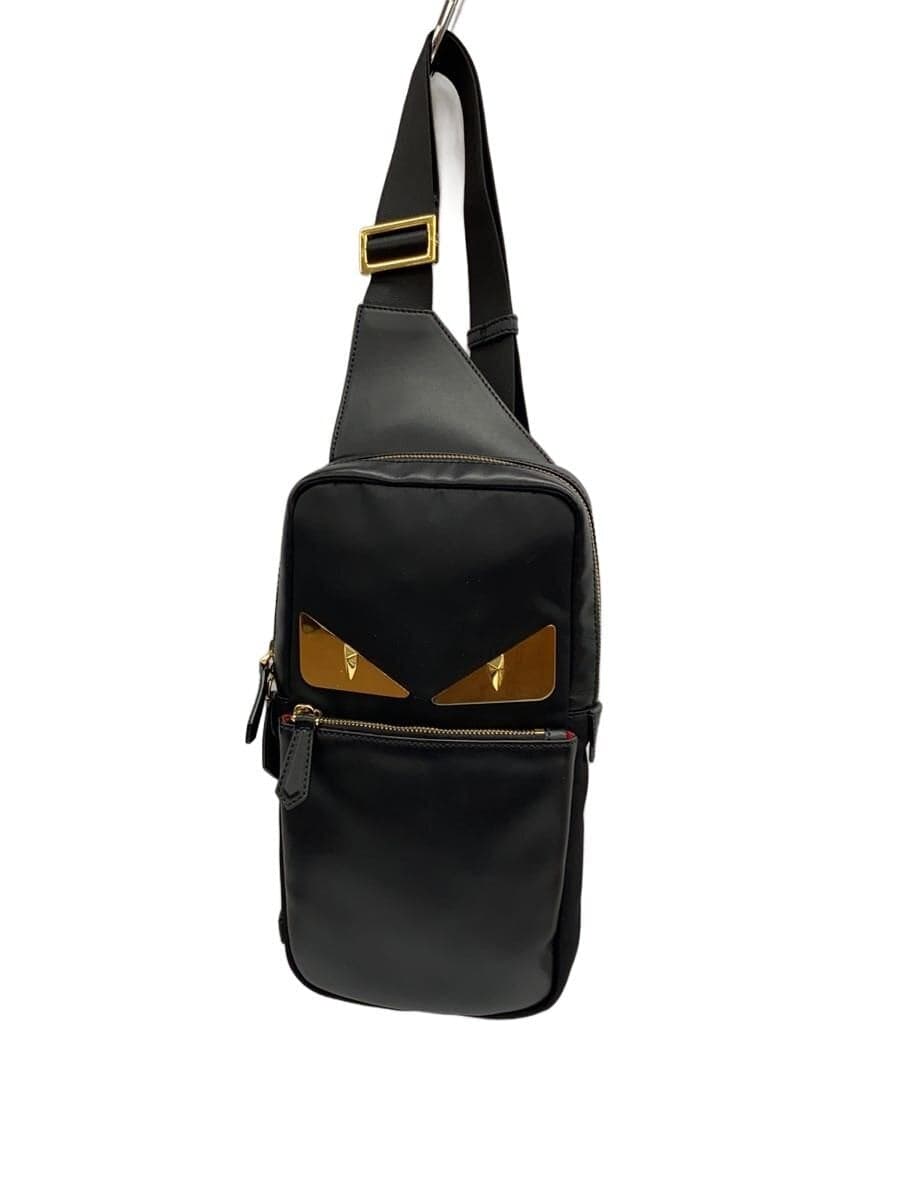 FENDI Mon Star Bugs Eye Body Bag Shoulder Bag BLK 7VZ033
