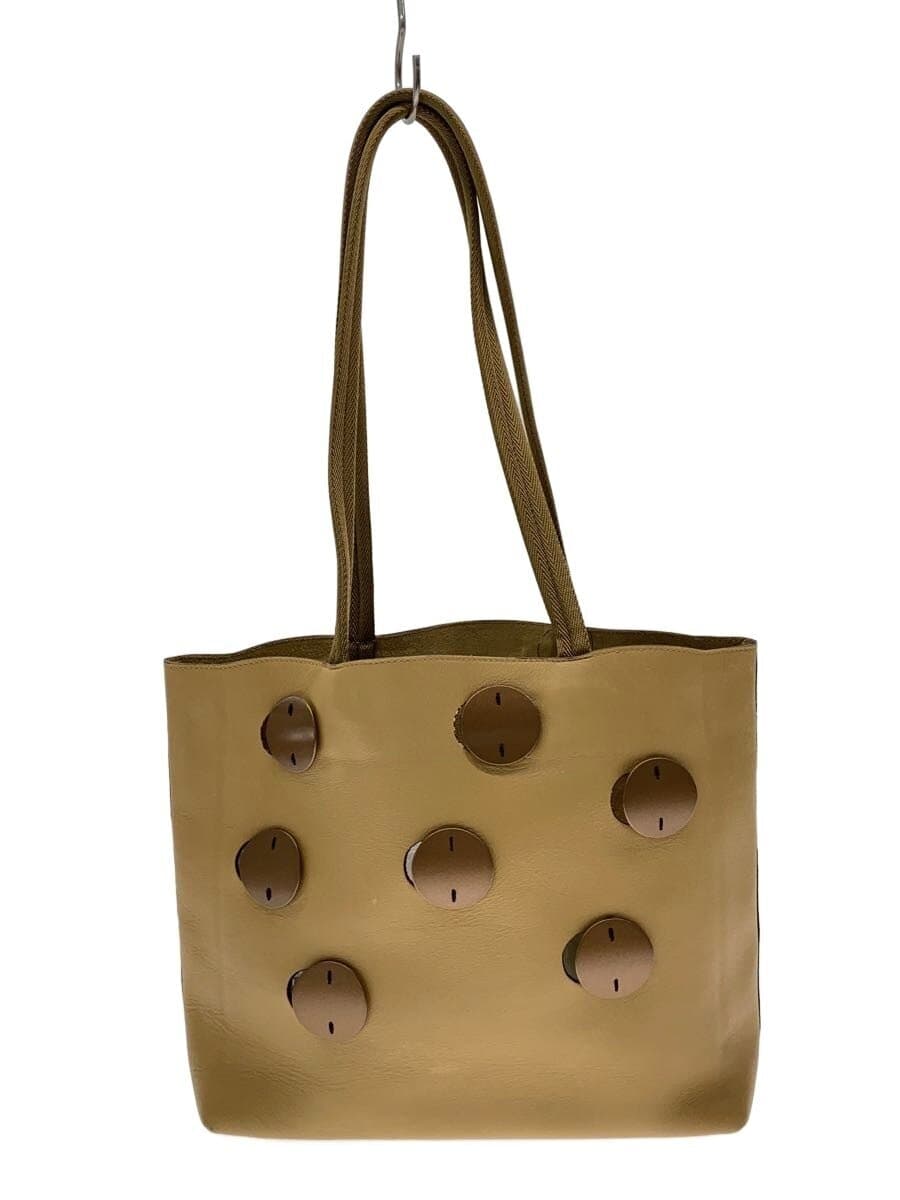 PRADA tote bag leather beige plain