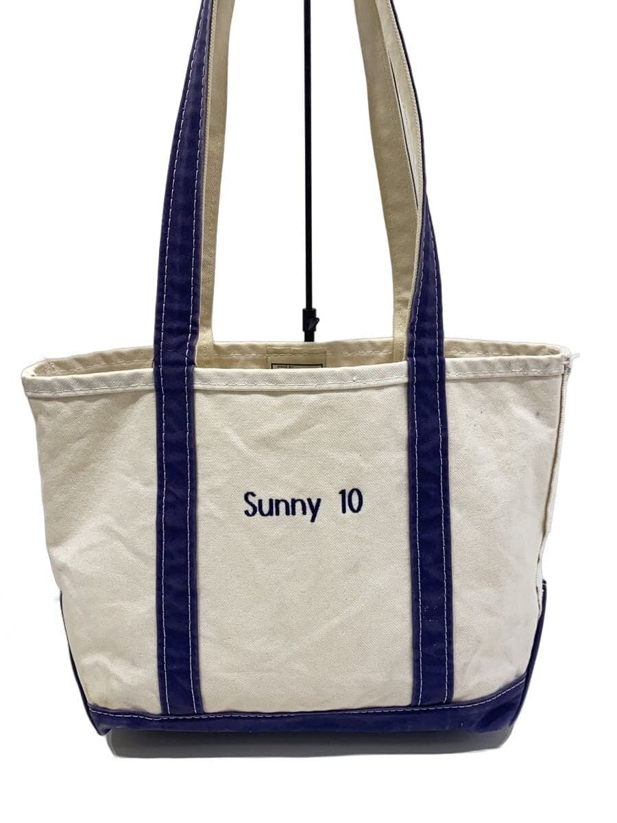 L.L.Bean BOAT AND TOTE Summy 10 Embroidery Tote Bag Canvas WHT Plain 0M196
