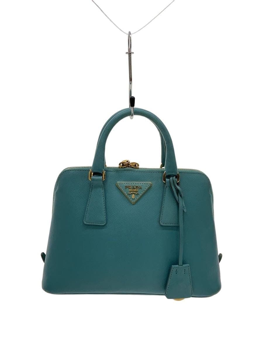 PRADA Saffiano Shoulder Bag Leather BLU