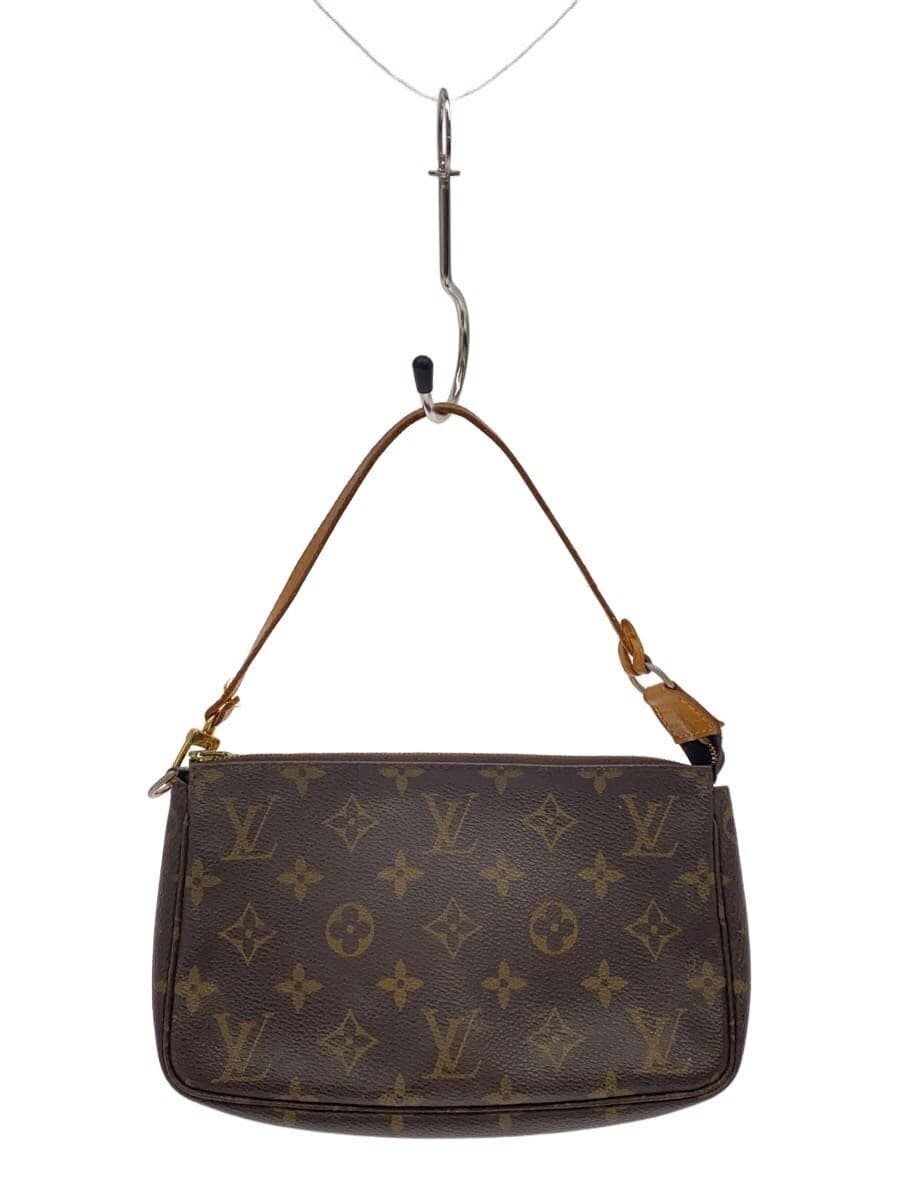 LOUIS VUITTON 1) Pochette Accessoires - Monogram Canvas Handbag Pouch Bag PVC