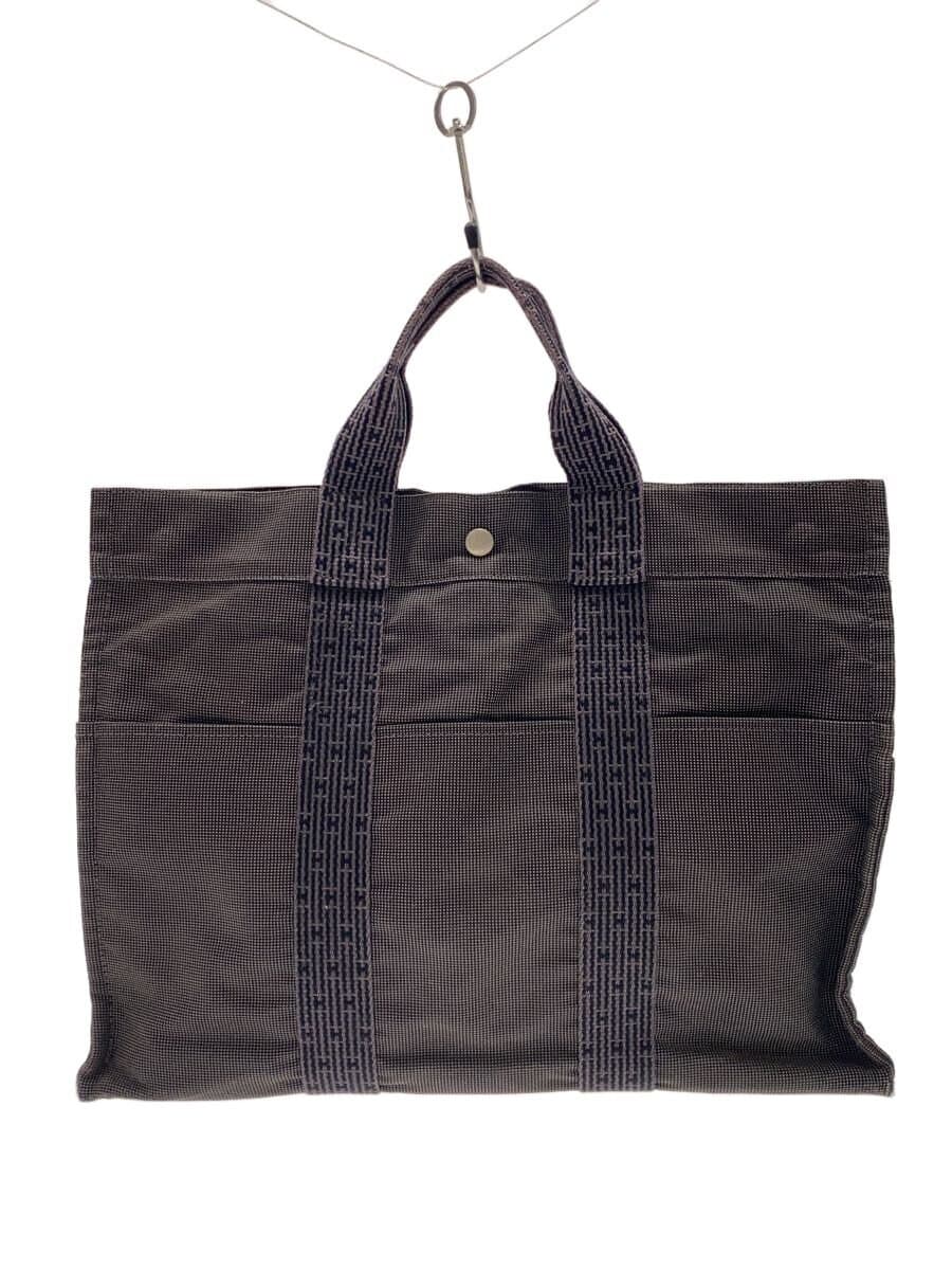 HERMES Tote Bag Canvas GRY