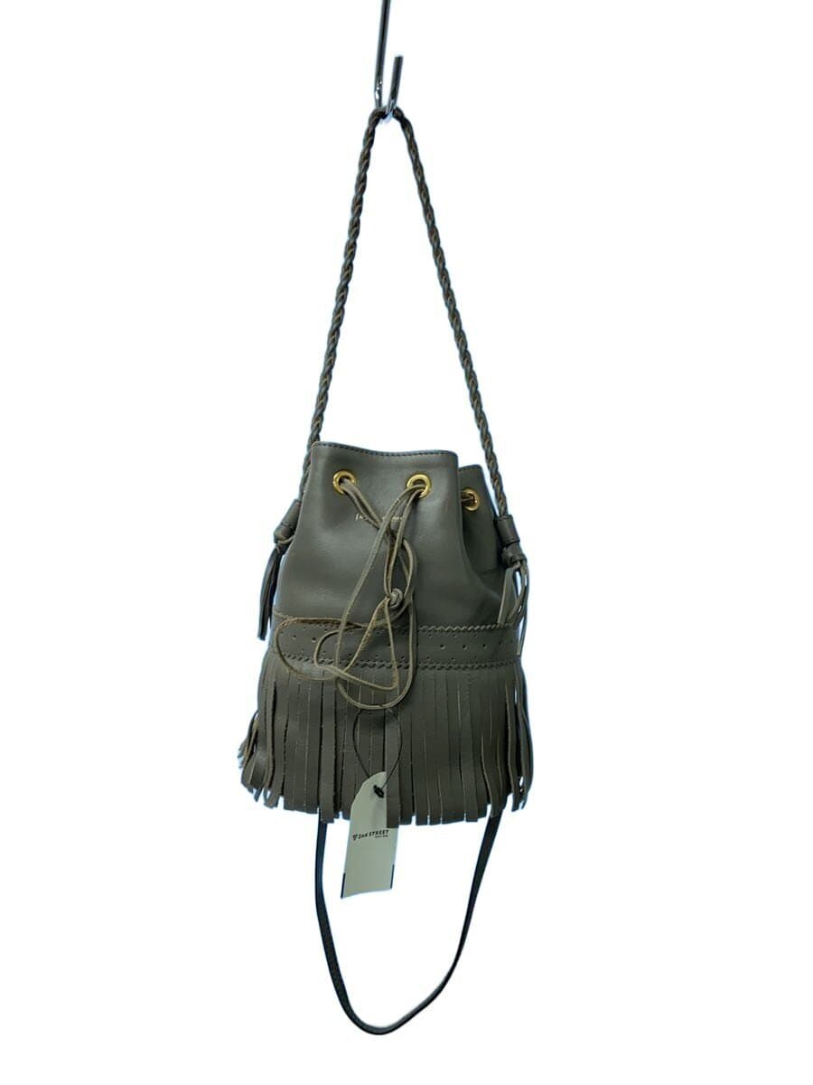 J&M DAVIDSON Shoulder Bag Leather GRY Solid