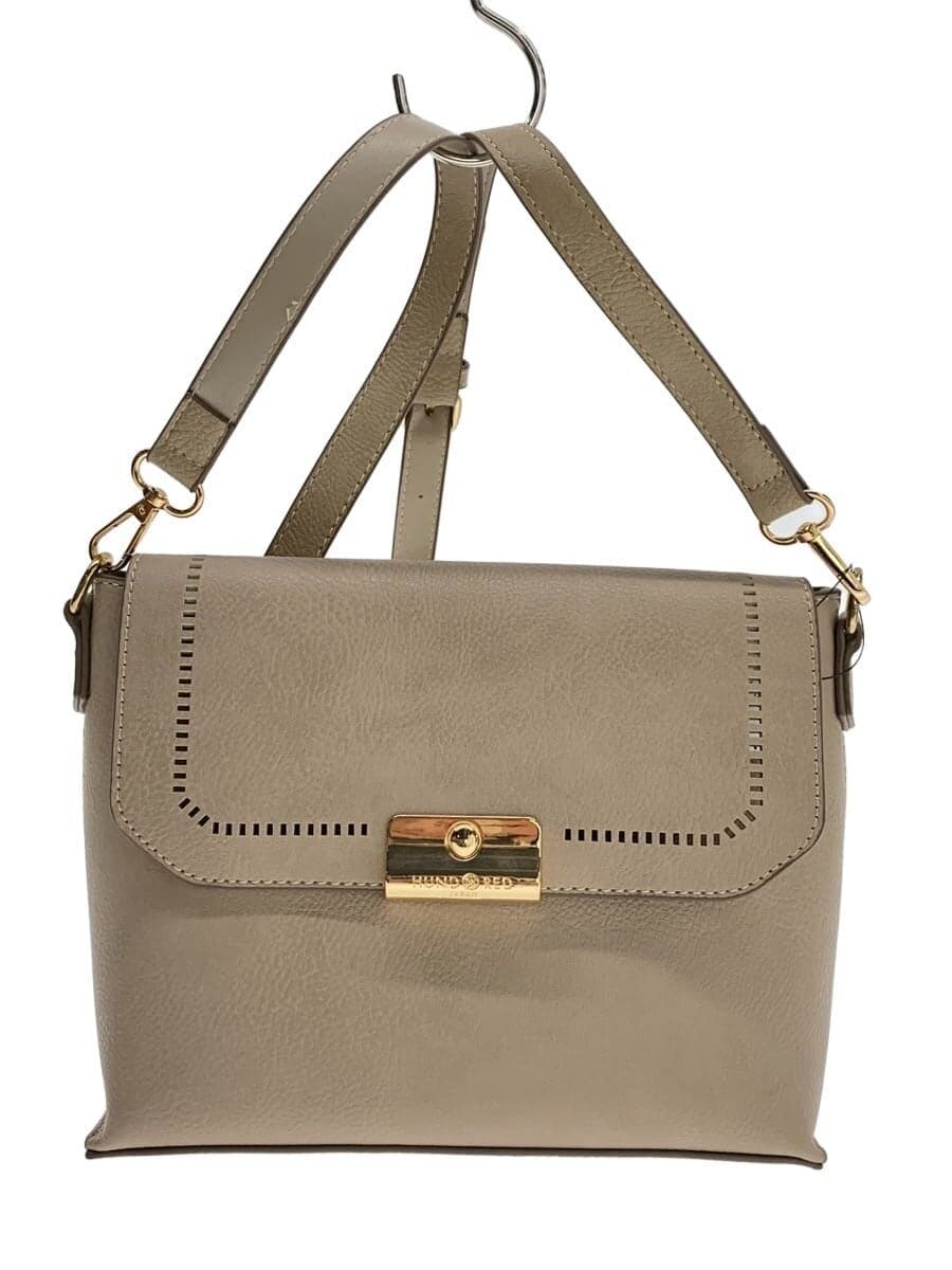 HUNDRED Shoulder Bag BEG Solid Corner Wear With Stain