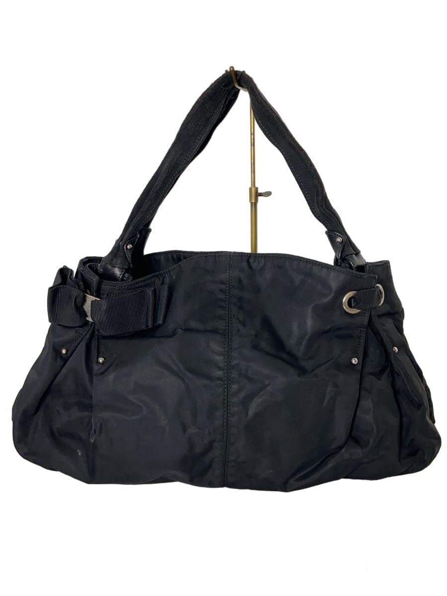 Salvatore Ferragamo Handbag Nylon Black Solid Vara Ribbon Tote Bag