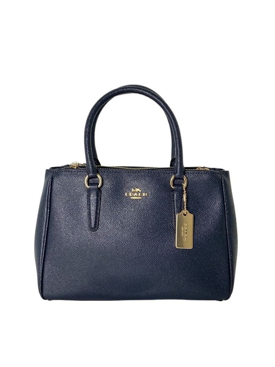 COACH Handbag Shoulder 2-Way Leather Navy F44962